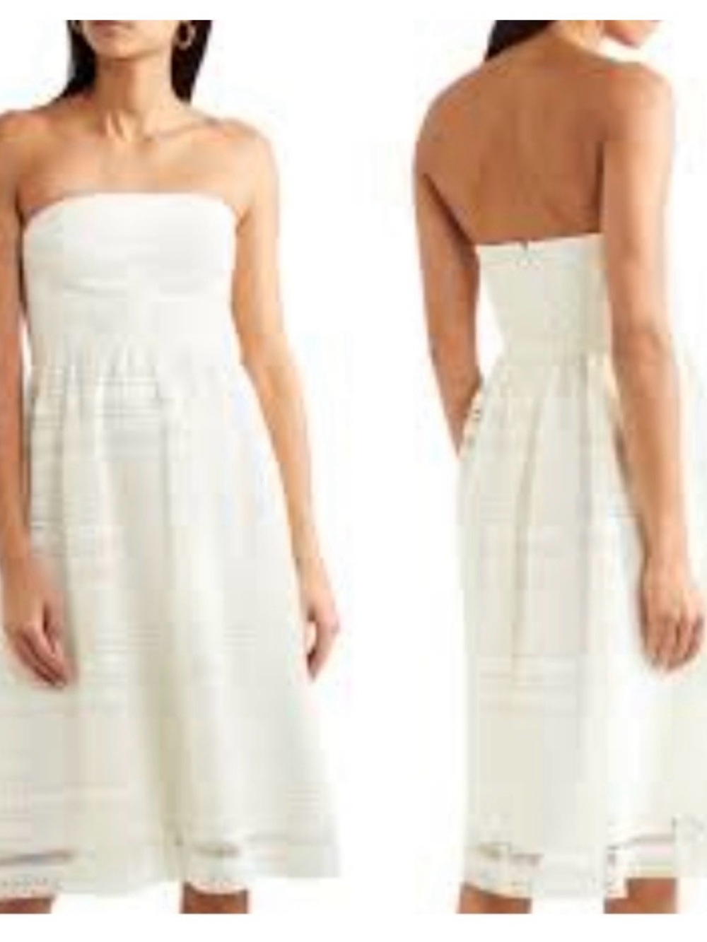 J. Crew Collection Stanbury Strapless Crochet Midi Dress NWT 8 Cream Ivory